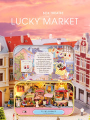 Dollhouse Miniature with Furniture Kit Handmade DIY House Model for Teens mature-themed Gift (Lucky Market)